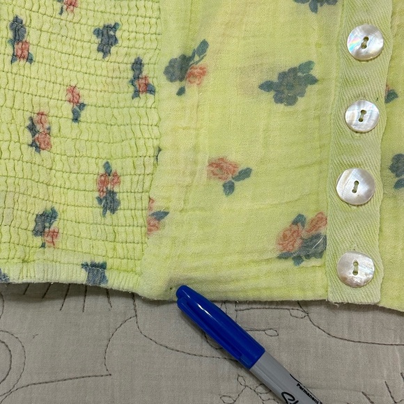 NWT Free People Iris Corset Set M Top Skirt Floral Smocked Lime Combo - Picture 14 of 15